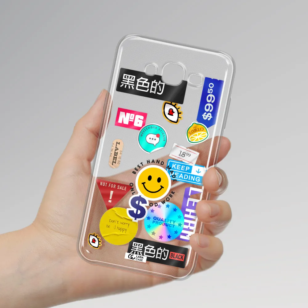 Happy Stıckers Samsung J7 Core Clear TPU Case