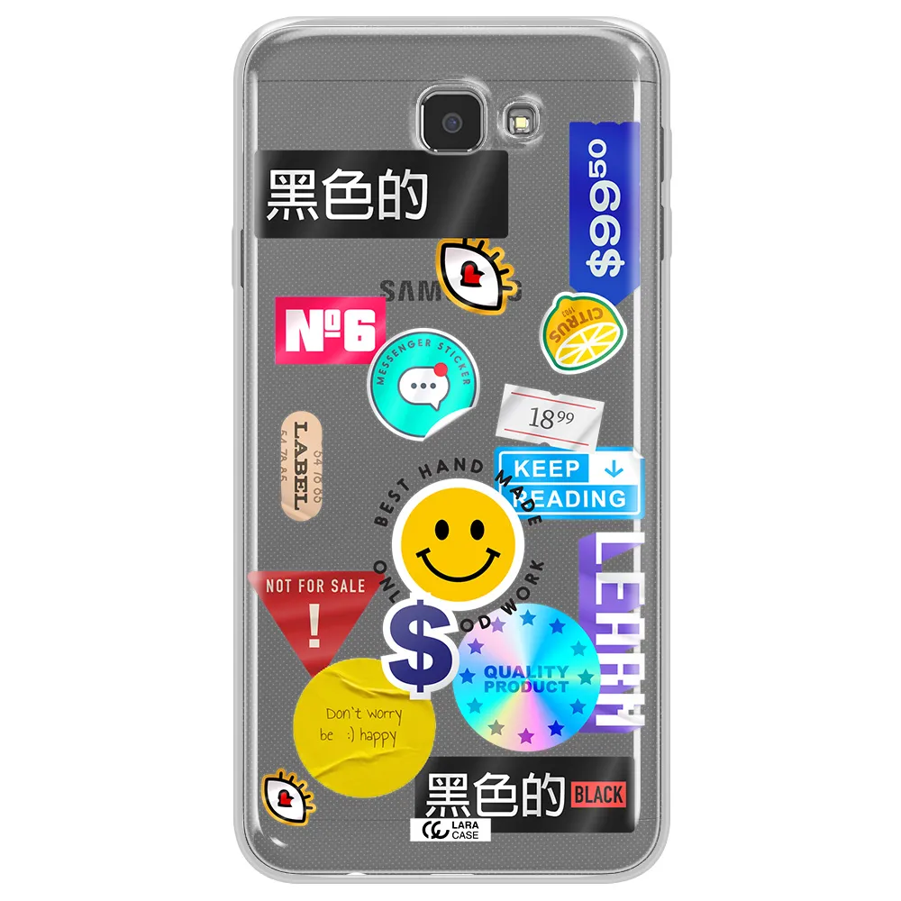 Happy Stıckers Samsung J7 Prim Clear TPU Case