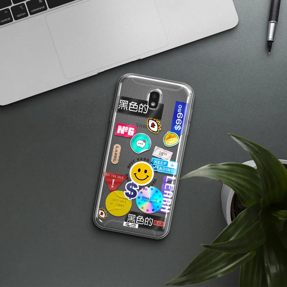 Happy Stıckers Samsung J7 Pro Clear TPU Case