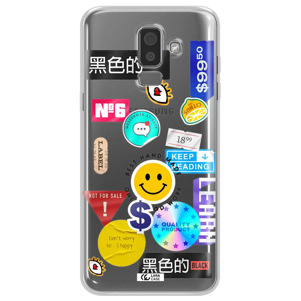Happy Stıckers Samsung J8 Clear TPU Case