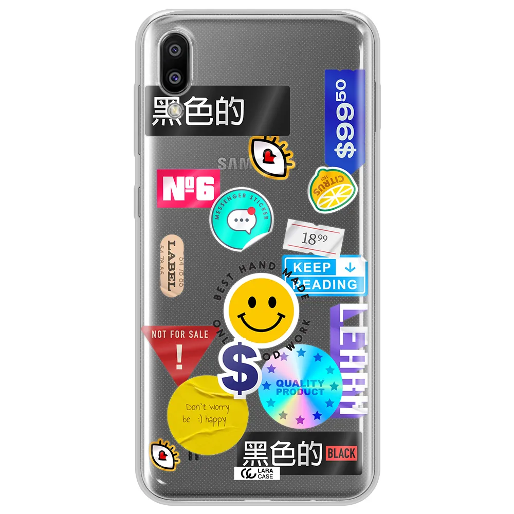 Happy Stıckers Samsung M10 Clear TPU Case