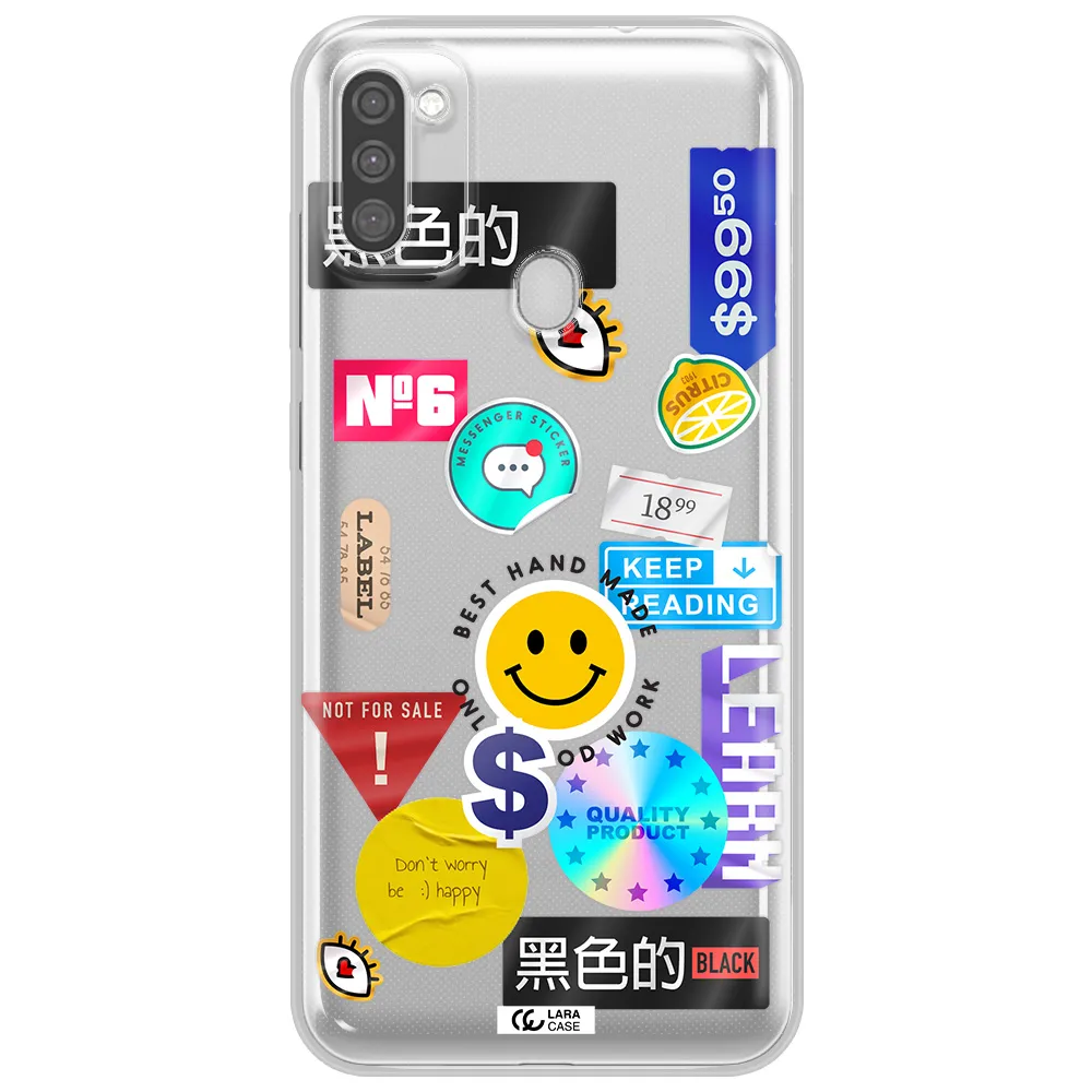 Happy Stıckers Samsung M11 Clear TPU Case