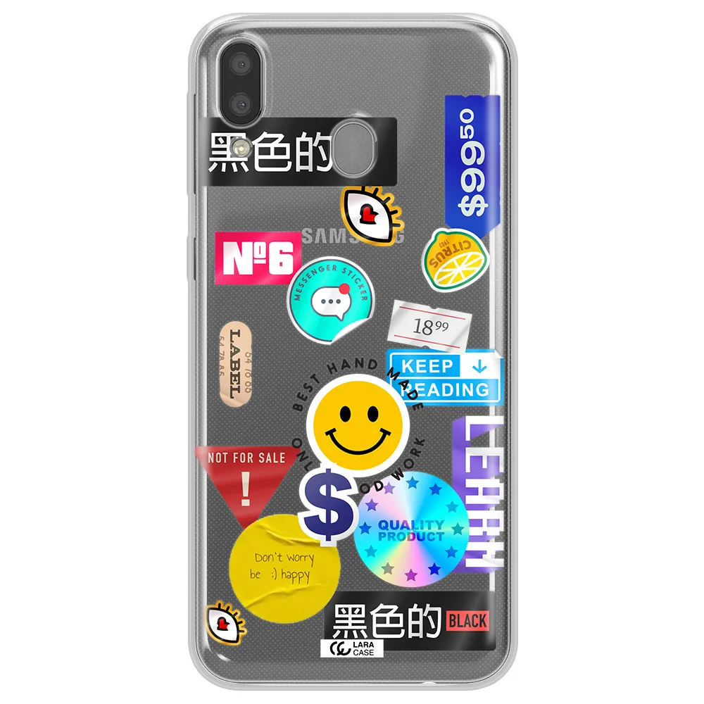Happy Stıckers Samsung M20 Clear TPU Case