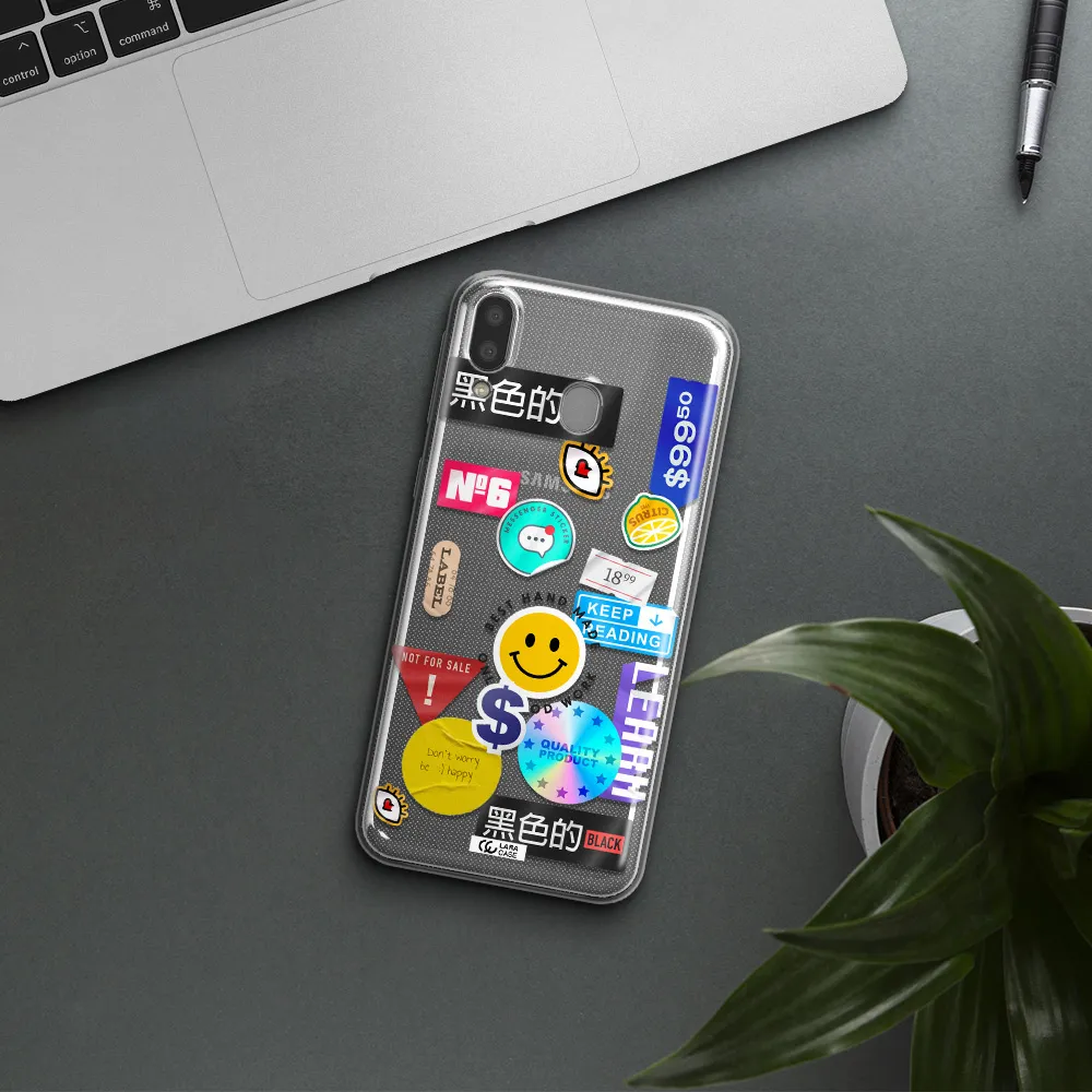 Happy Stıckers Samsung M20 Clear TPU Case