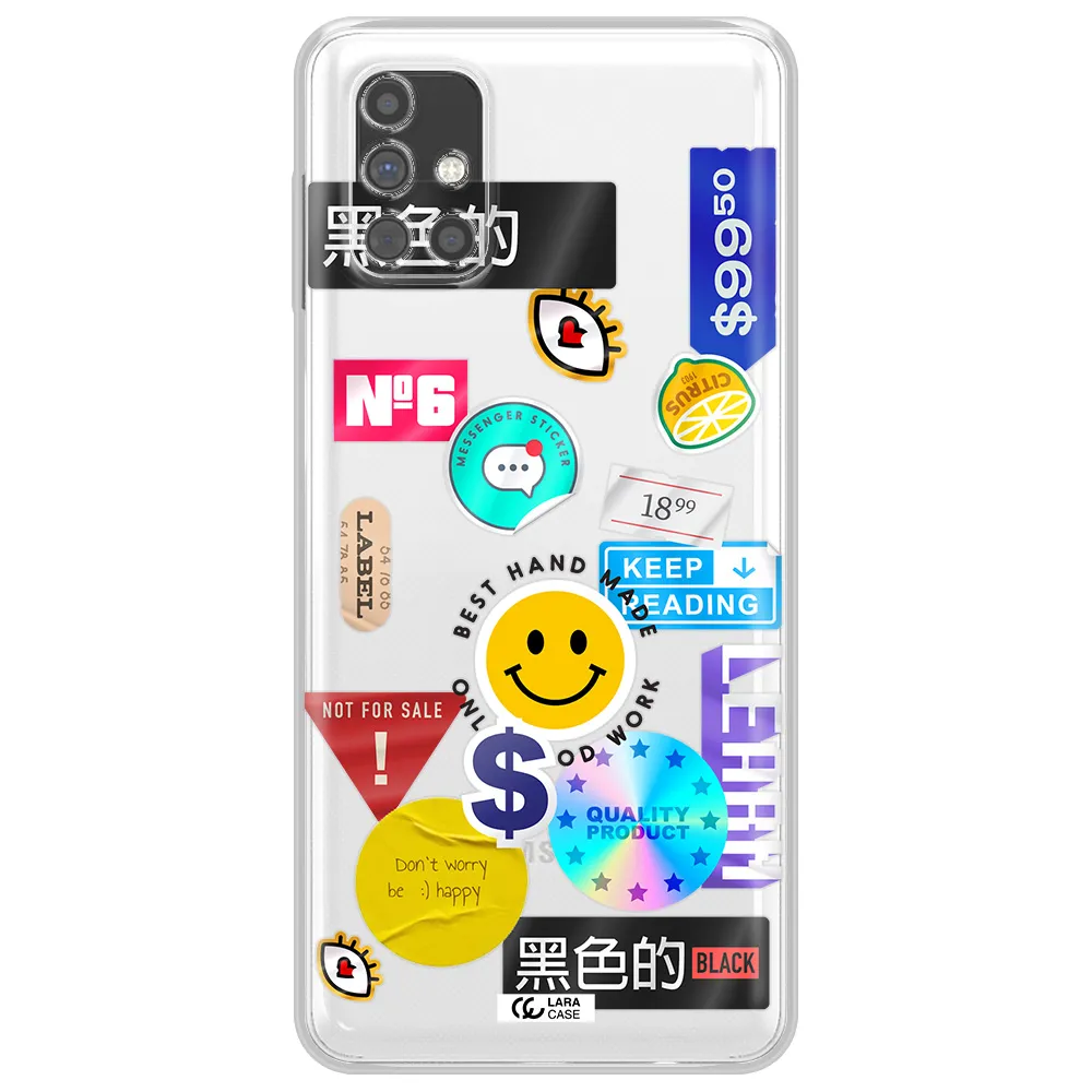 Happy Stıckers Samsung M31S Clear TPU Case