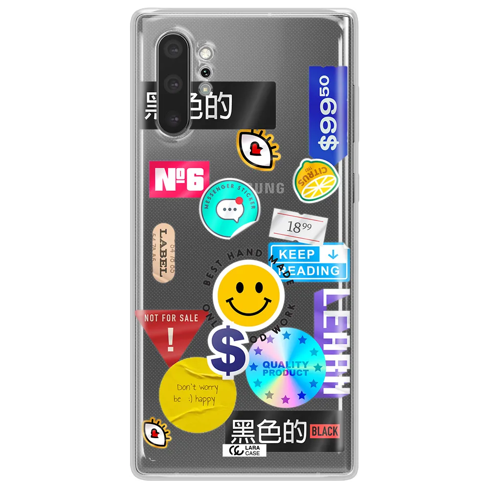 Happy Stıckers Samsung Note 10 Plus Clear TPU Case