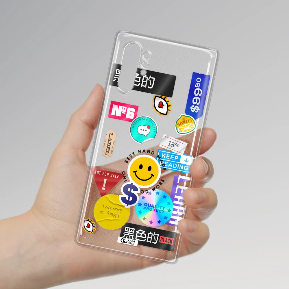 Happy Stıckers Samsung Note 10 Plus Clear TPU Case