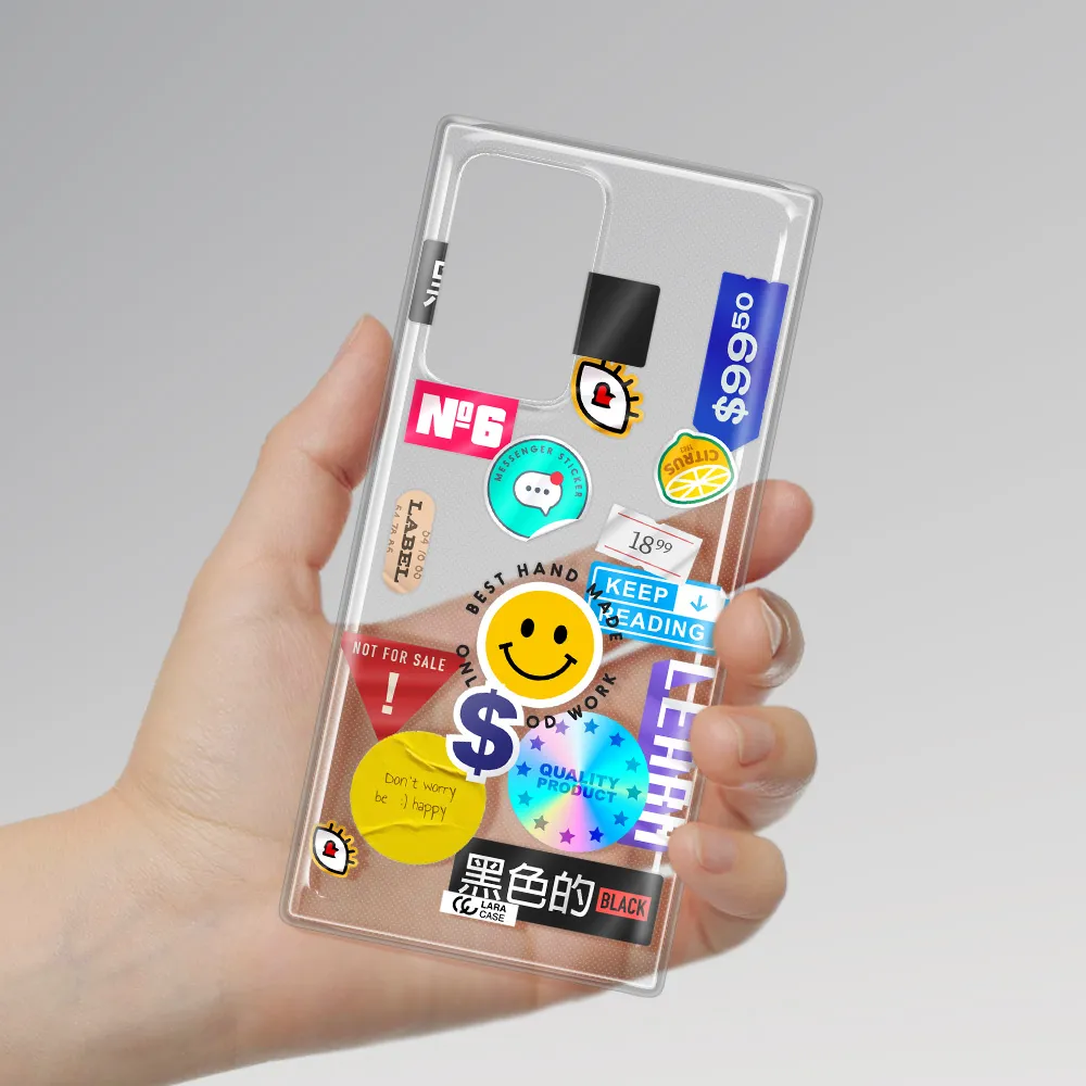 Happy Stıckers Samsung Note 20 Ultra Clear TPU Case