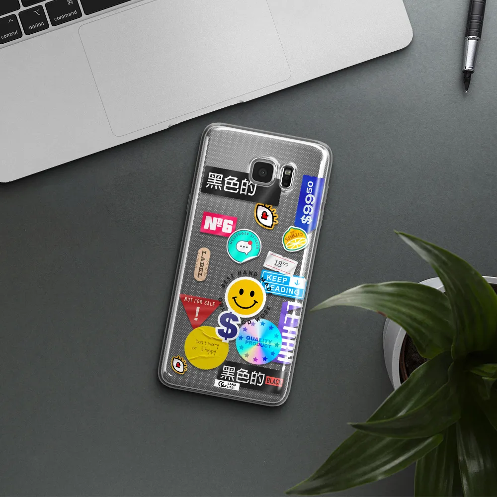 Happy Stıckers Samsung Note 5 Clear TPU Case
