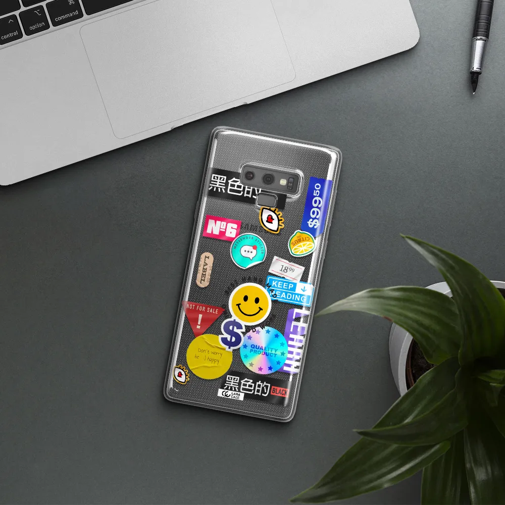Happy Stıckers Samsung Note 9 Clear TPU Case