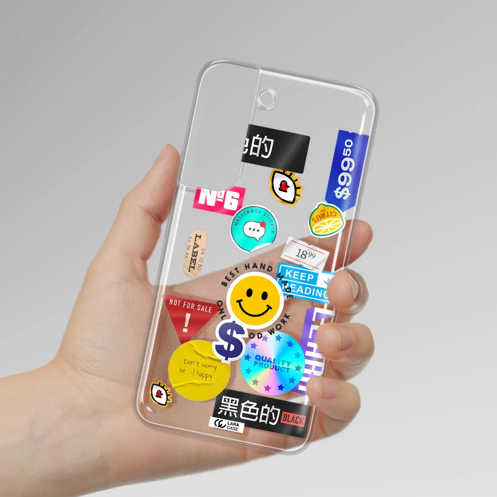 Happy Stıckers Samsung S 22 Plus Clear TPU Case