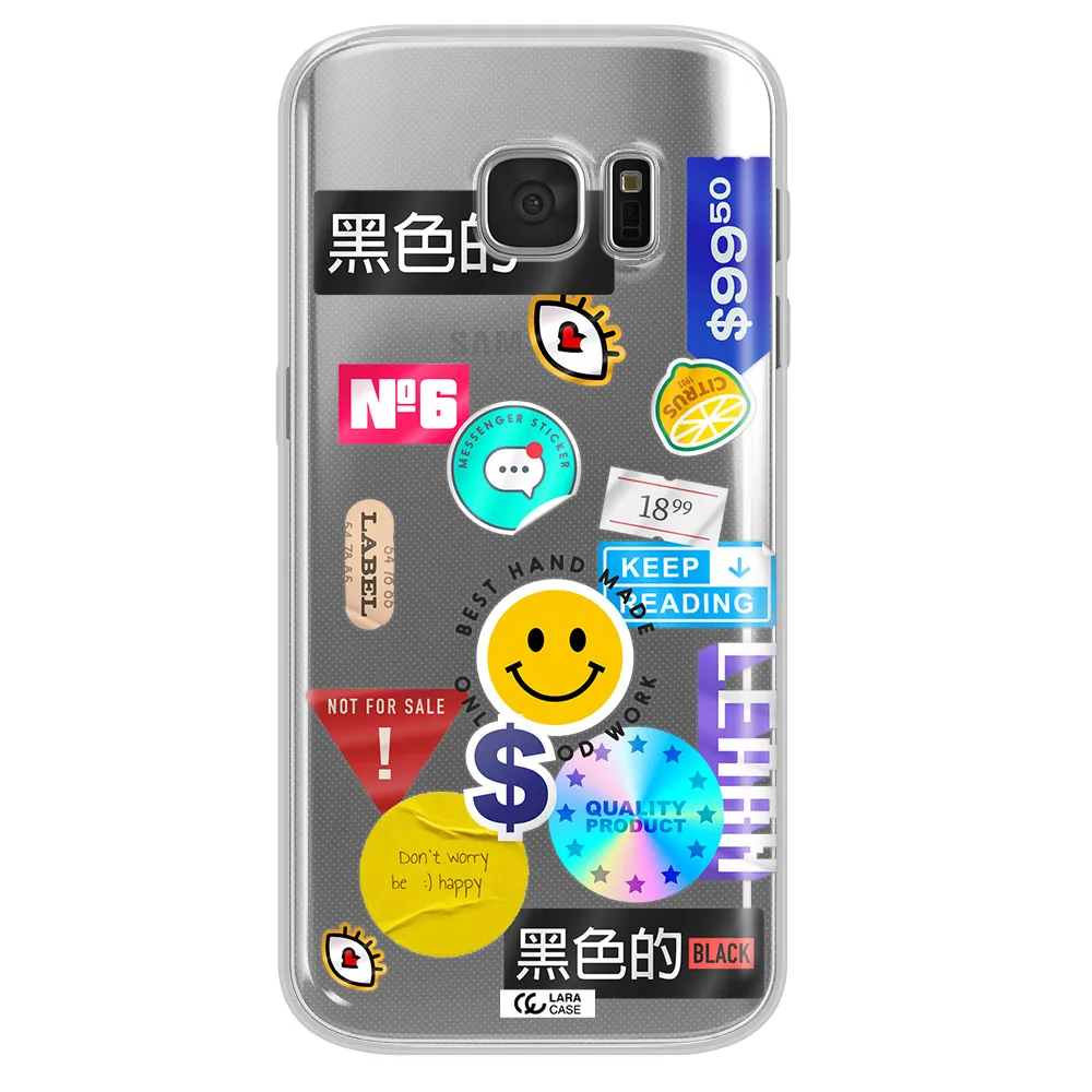 Happy Stıckers Samsung S 7 Clear TPU Case