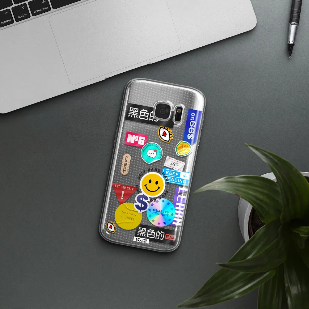 Happy Stıckers Samsung S 7 Clear TPU Case