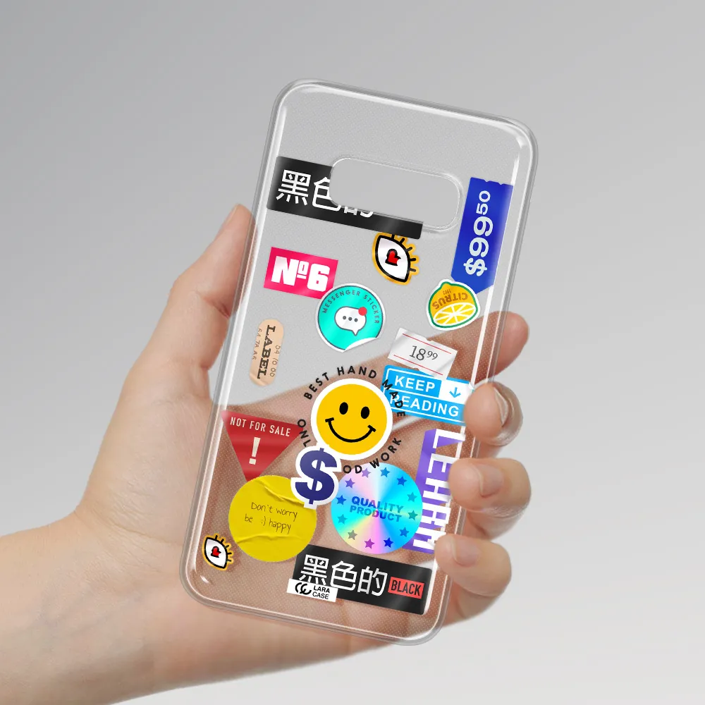Happy Stıckers Samsung S10e Clear TPU Case