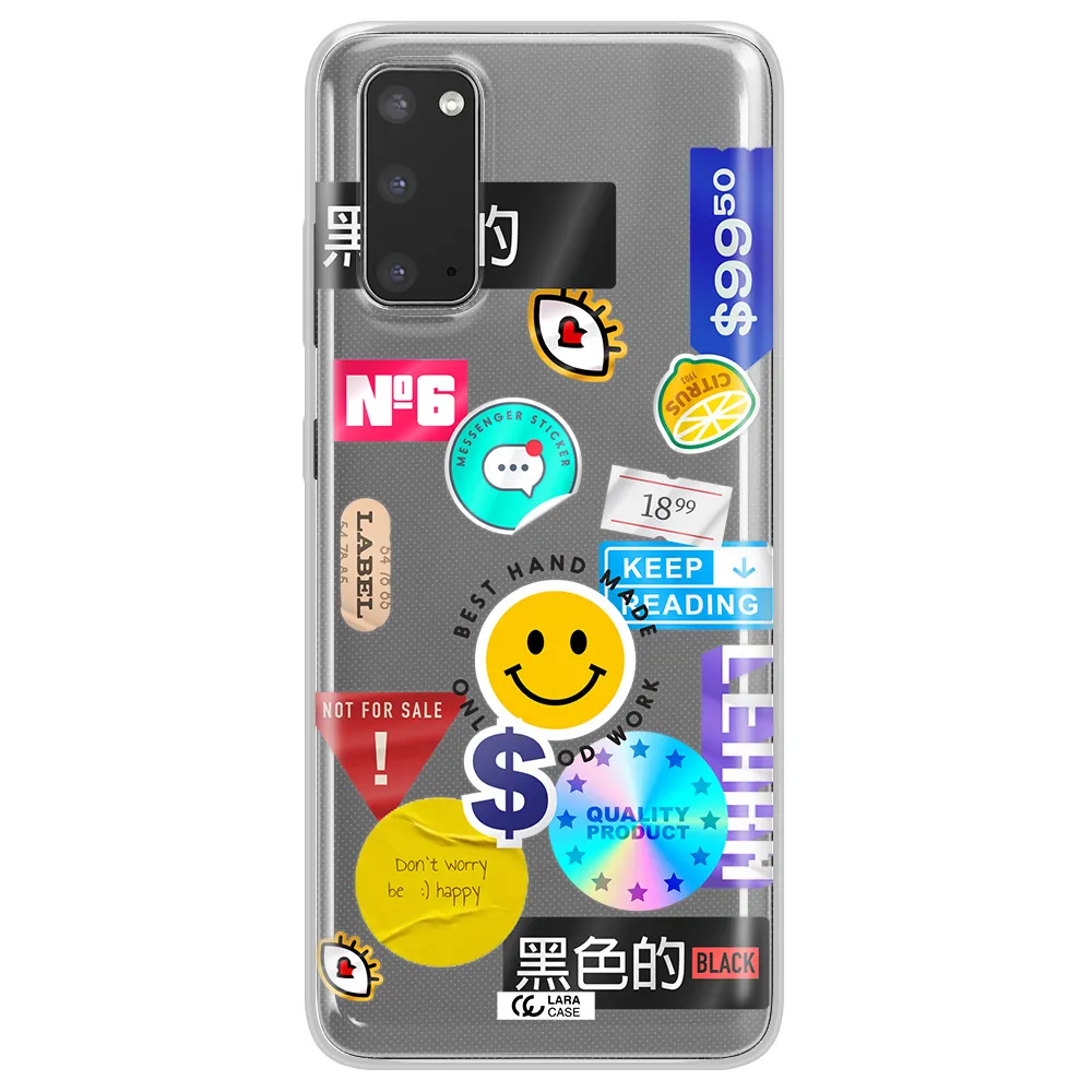 Happy Stıckers Samsung S20 Clear TPU Case