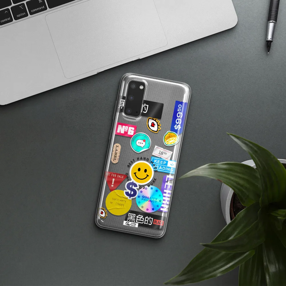 Happy Stıckers Samsung S20 Clear TPU Case