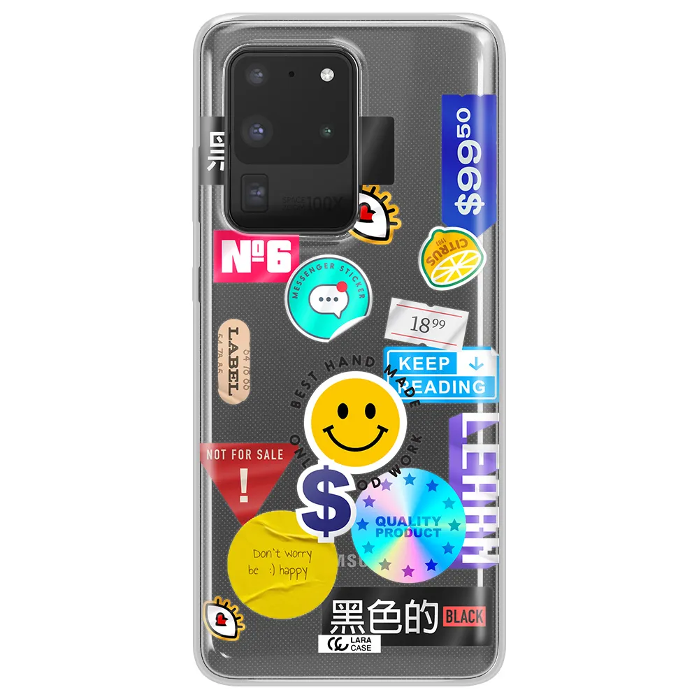 Happy Stıckers Samsung S20 Ultra Clear TPU Case
