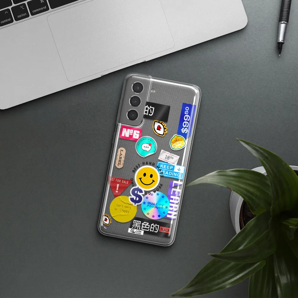 Happy Stıckers Samsung S21 Clear TPU Case