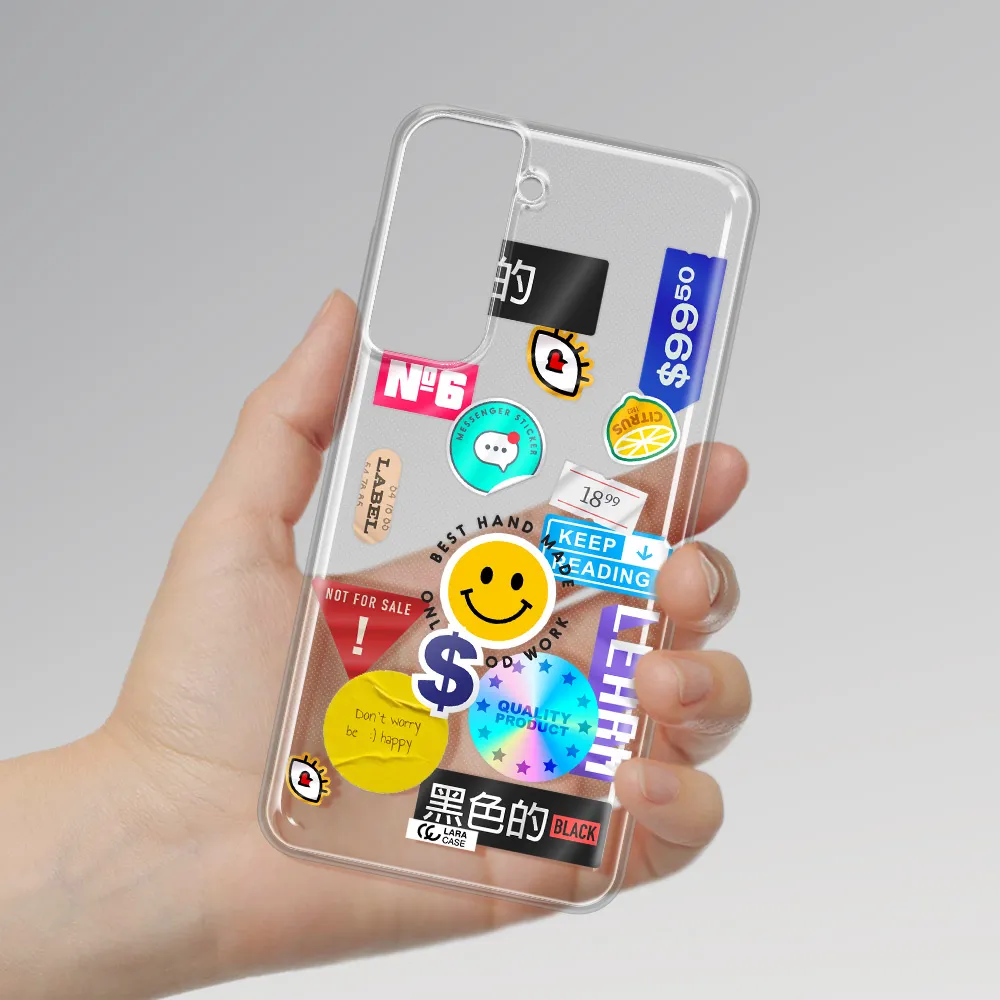 Happy Stıckers Samsung S21 Fe Clear Tpu Case