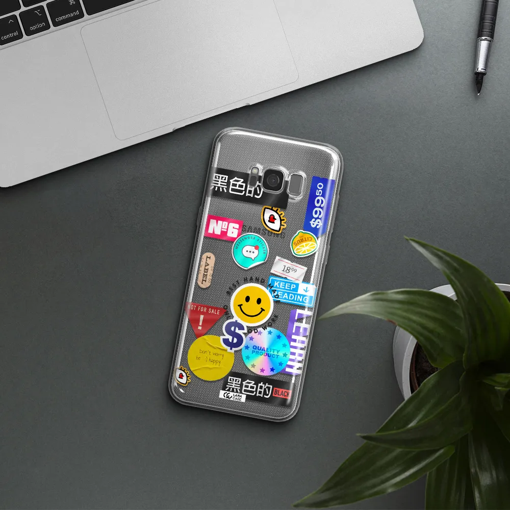Happy Stıckers Samsung S8 Clear TPU Case