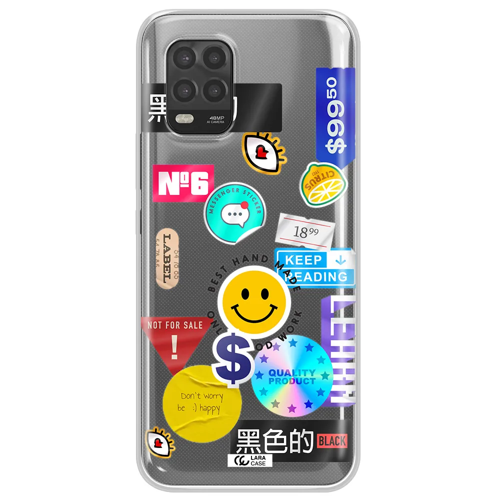 Happy Stıckers Xiaomi Mi 10 Lite Clear TPU Case