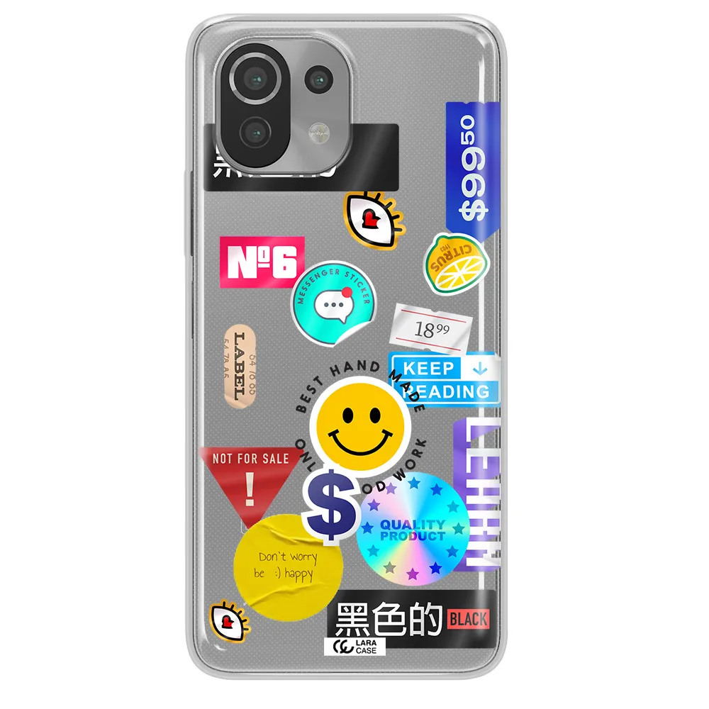 Happy Stıckers Xiaomi Mi 11 Lite Clear TPU Case