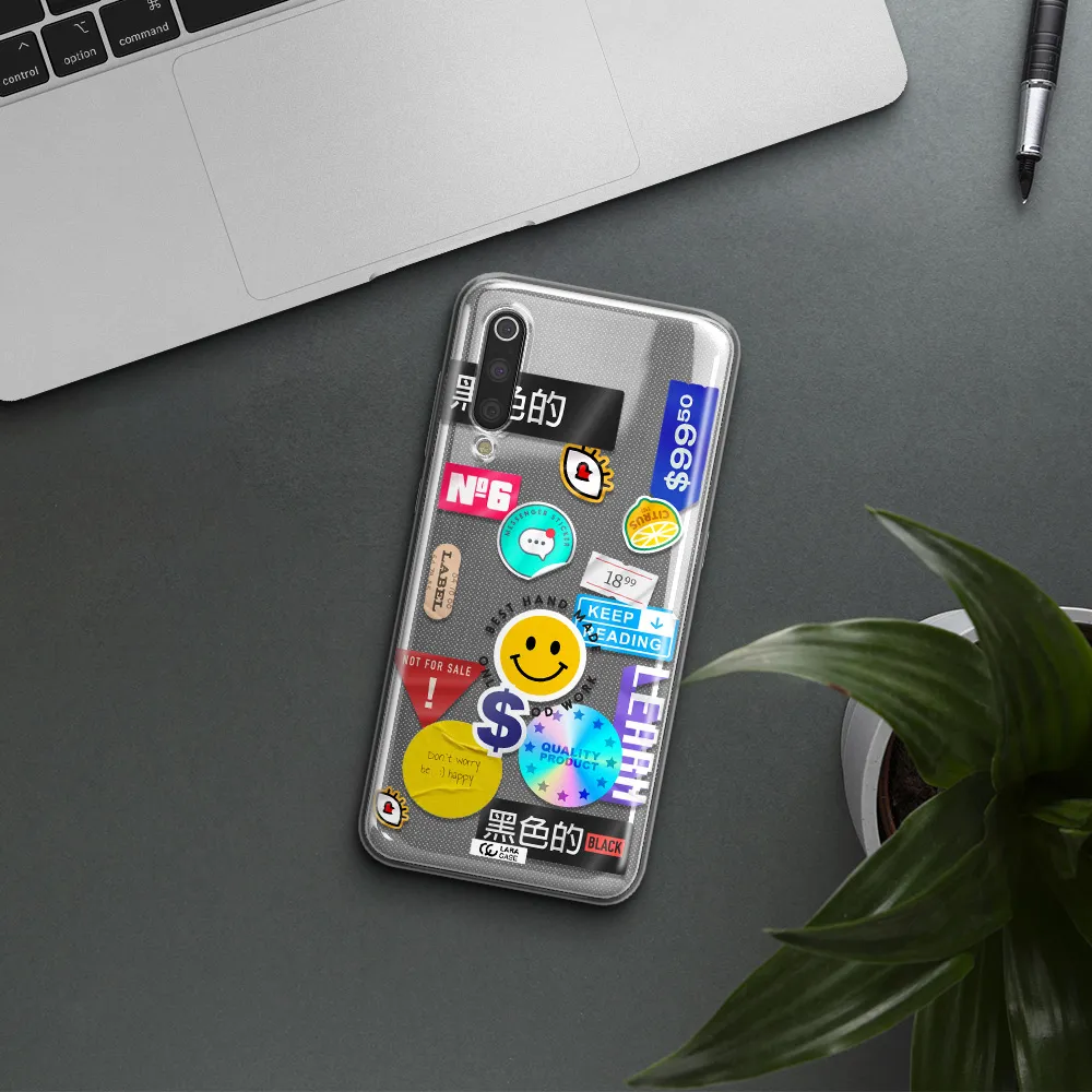 Happy Stıckers Xiaomi Mi 9 Clear TPU Case