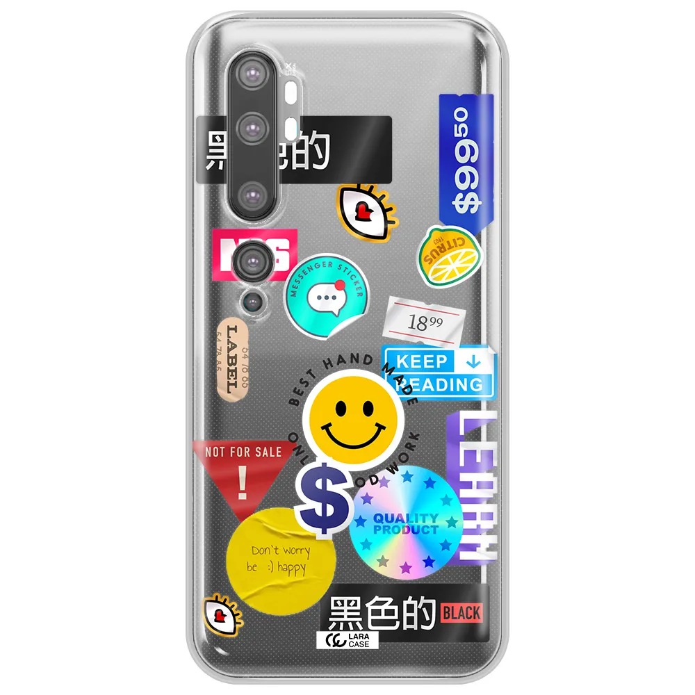 Happy Stıckers Xiaomi Mi Note 10 Clear TPU Case