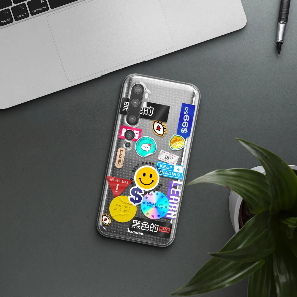 Happy Stıckers Xiaomi Mi Note 10 Clear TPU Case