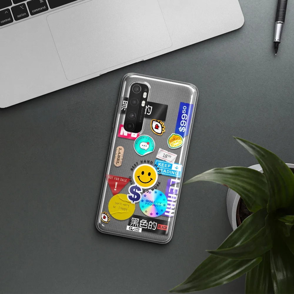 Happy Stıckers Xiaomi Mi Note 10 Lite Clear TPU Case