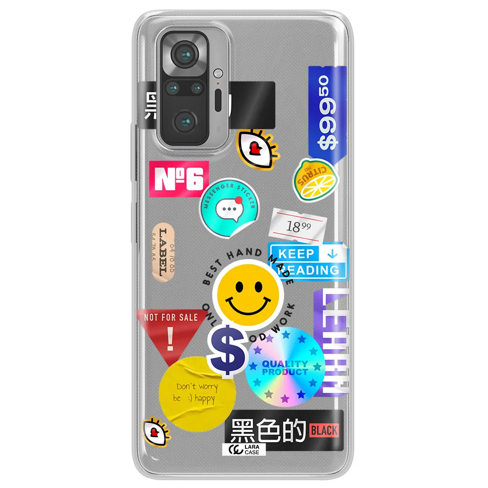 Happy Stıckers Xiaomi Note 10 Pro Clear TPU Case
