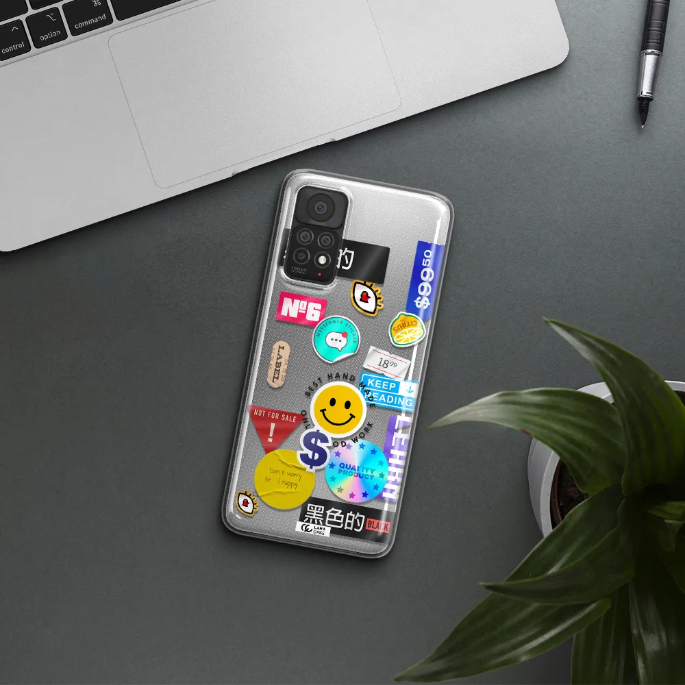 Happy Stıckers Xiaomi Note 11 Pro Clear TPU Case