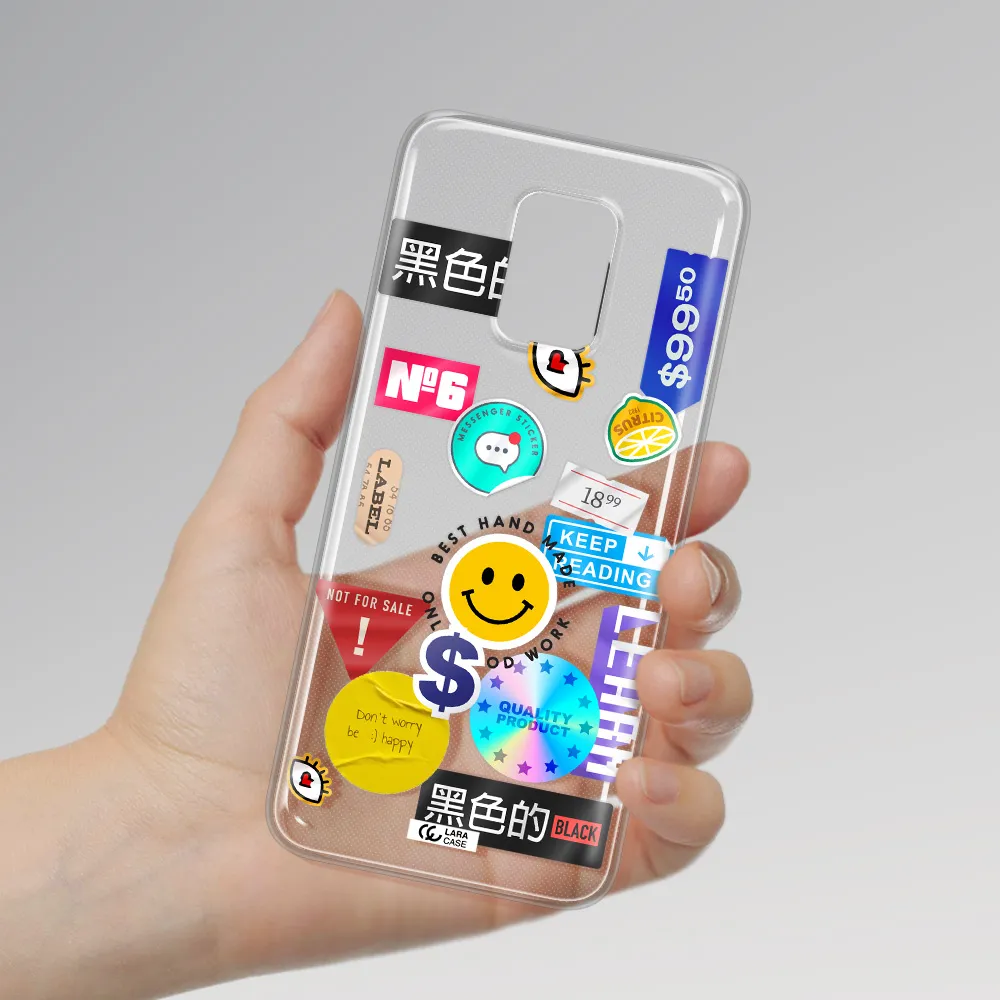 Happy Stıckers Xiaomi Note 9S Clear TPU Case