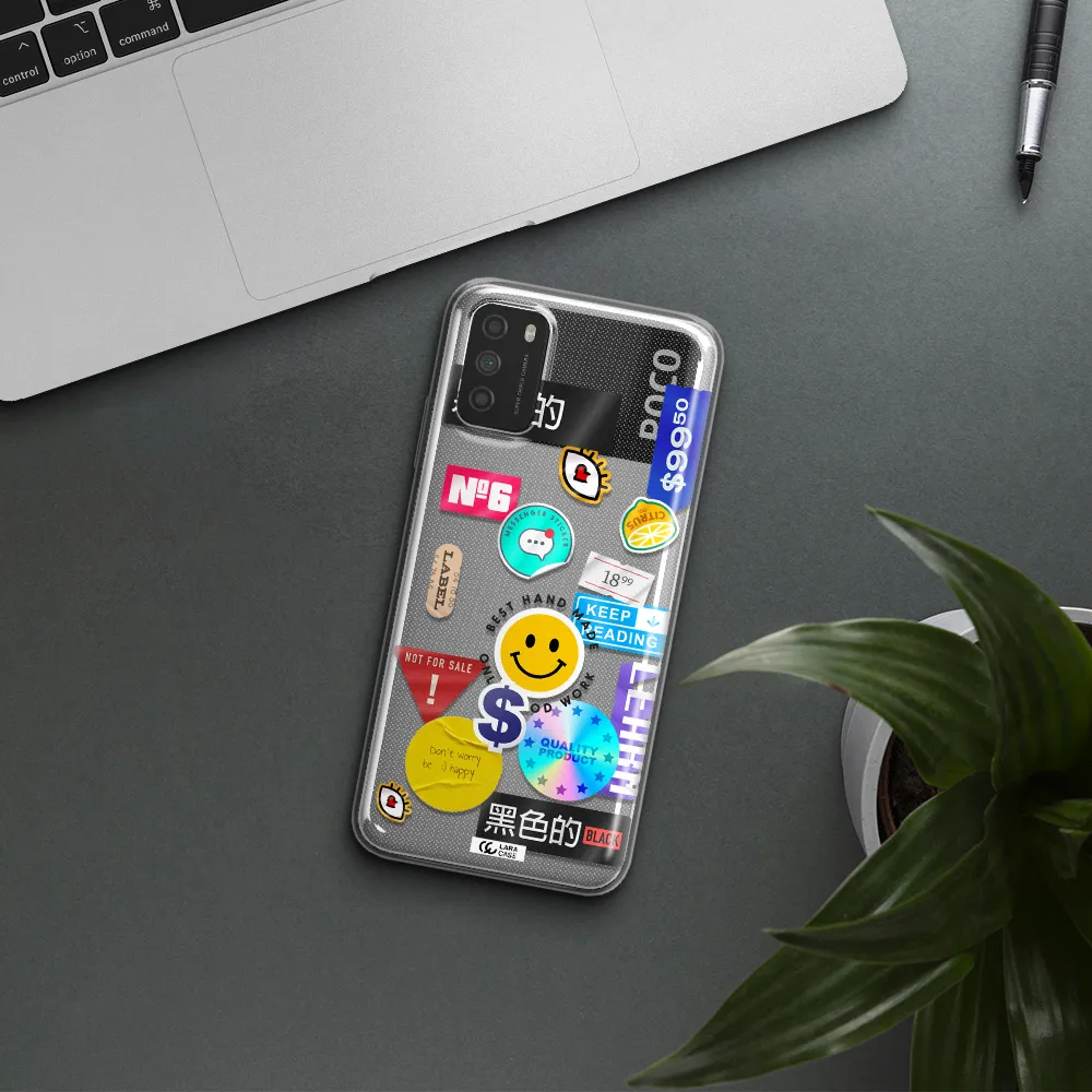 Happy Stıckers Xiaomi Poco M3 Clear TPU Case