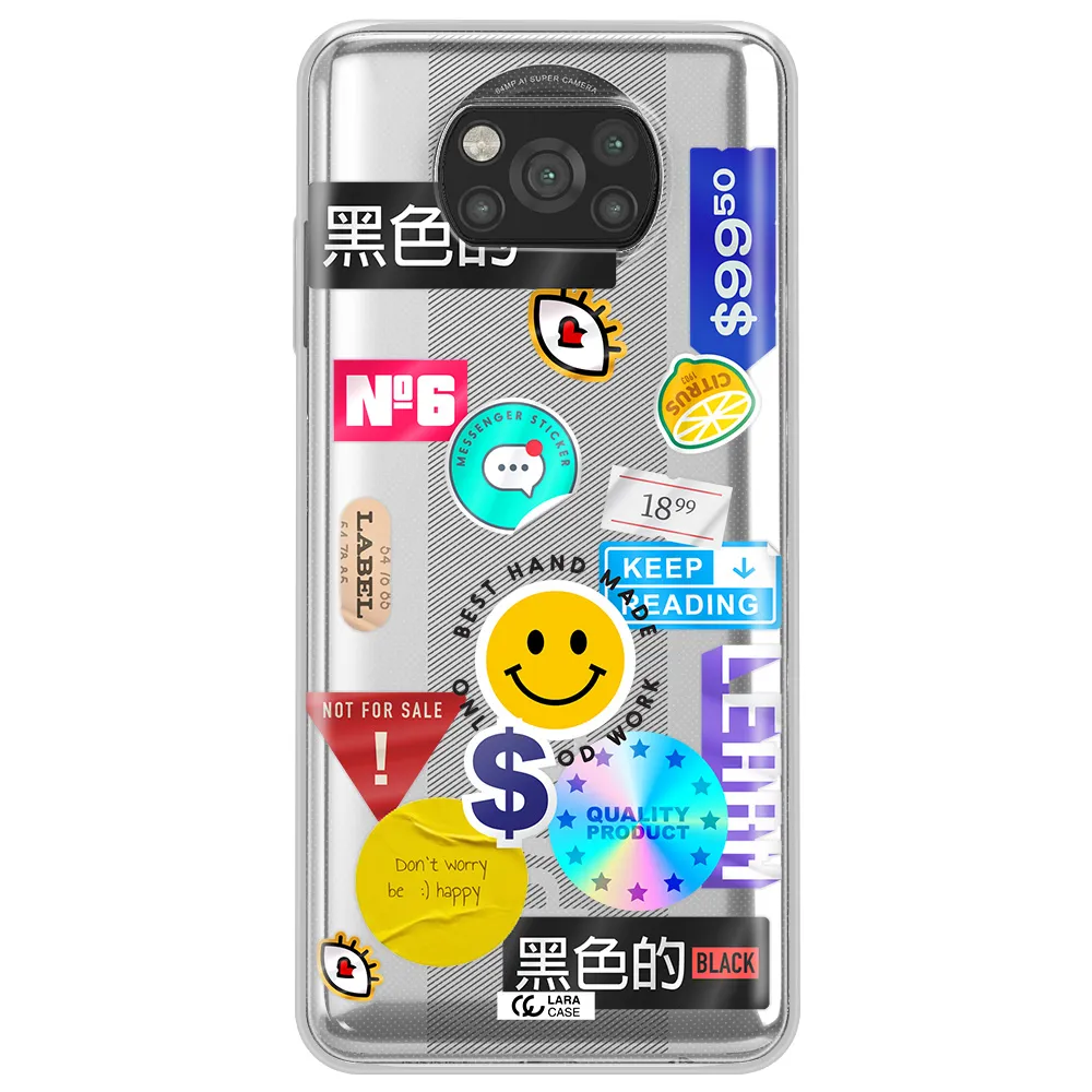 Happy Stıckers Xiaomi Poco X3 Clear TPU Case