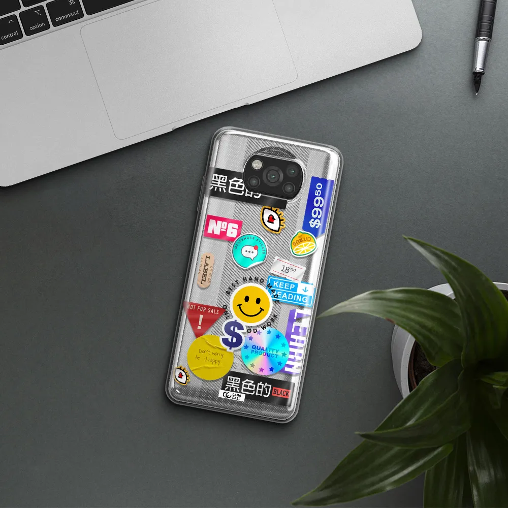 Happy Stıckers Xiaomi Poco X3 Clear TPU Case