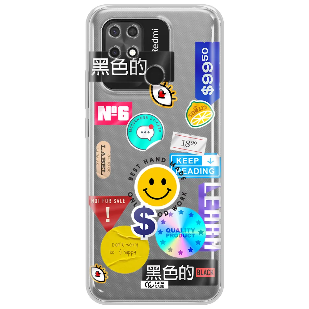 Happy Stıckers Xiaomi Redmi 10C Clear TPU Case
