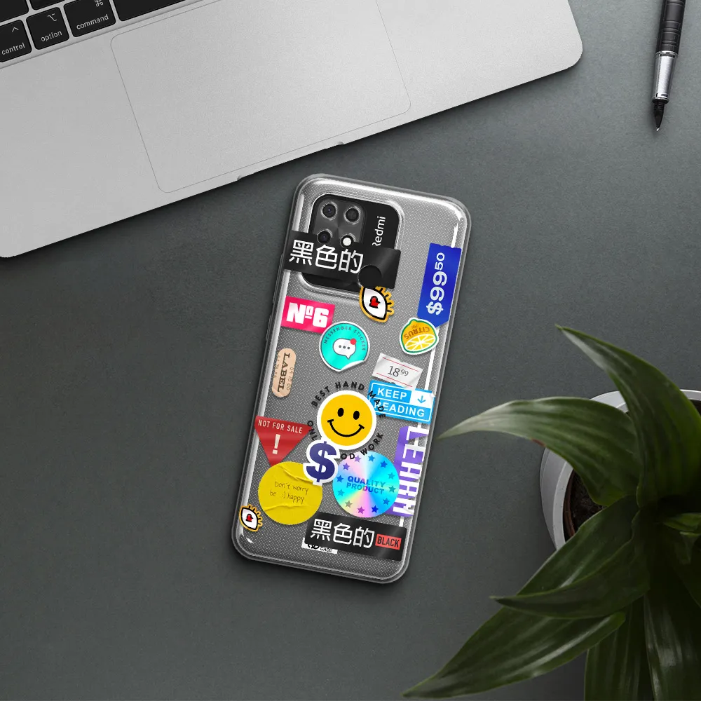 Happy Stıckers Xiaomi Redmi 10C Clear TPU Case