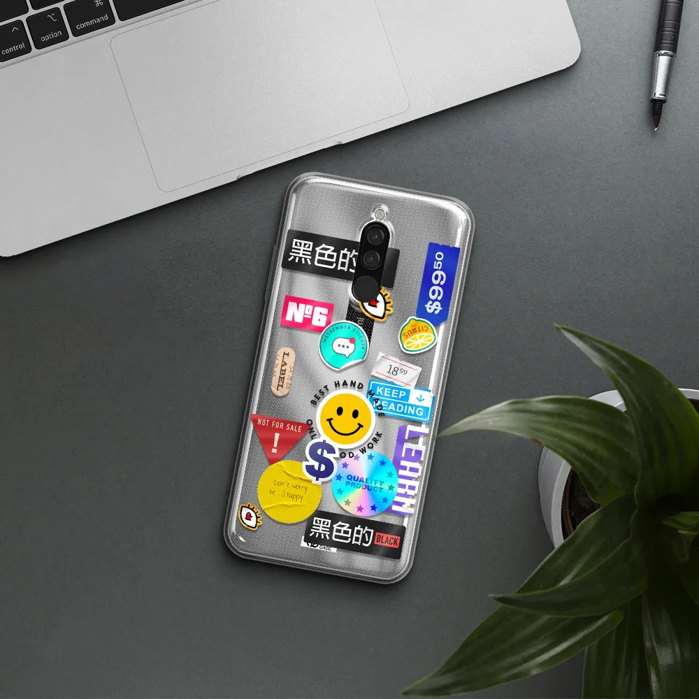 Happy Stıckers Xiaomi Redmi 8 Clear Tpu Case