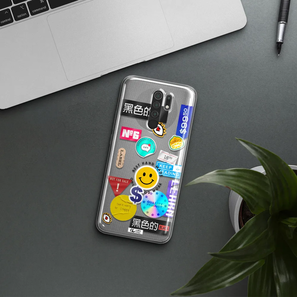 Happy Stıckers Xiaomi Redmi 9 Clear TPU Case