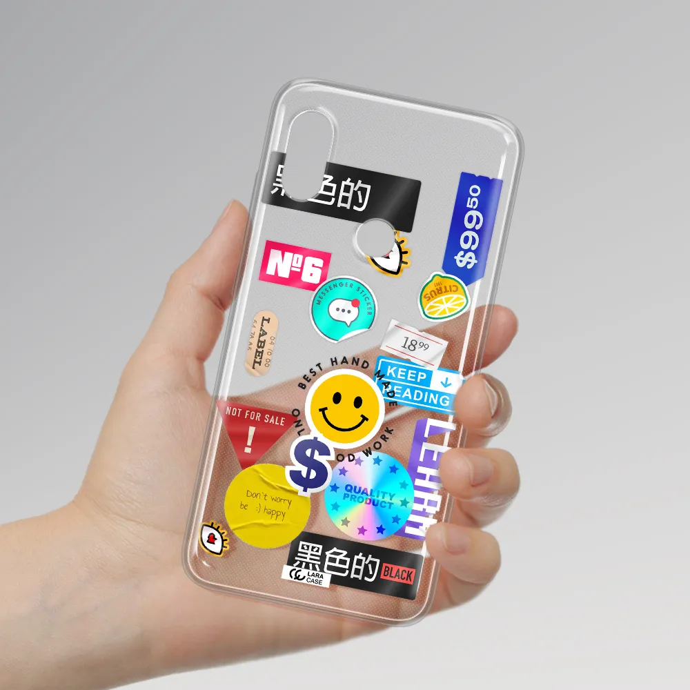 Happy Stıckers Xiaomi Redmi Note 6 Pro Clear TPU Case