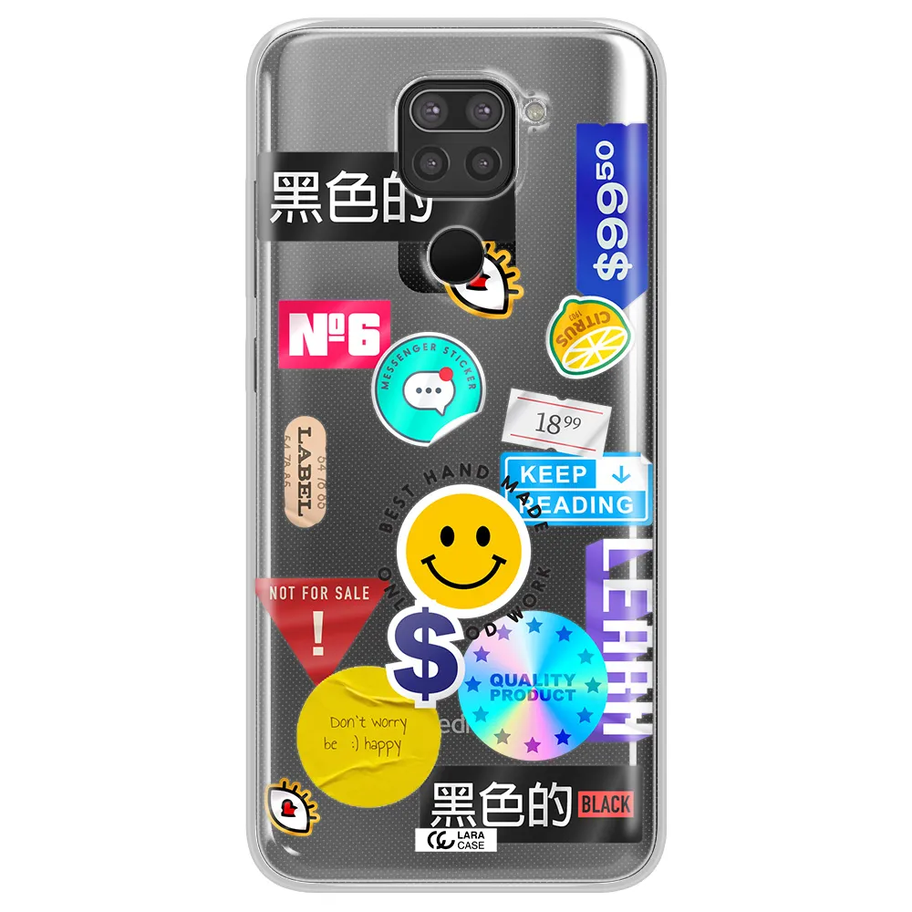 Happy Stıckers Xiaomi Redmi Note 9 Clear TPU Case