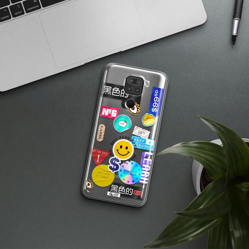 Happy Stıckers Xiaomi Redmi Note 9 Clear TPU Case