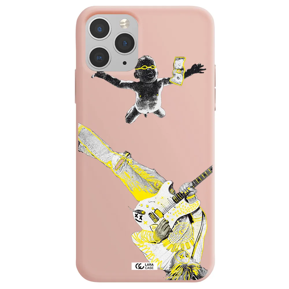 Guitarist Apple iPhone 11 pro max Silicone pastel pink Case