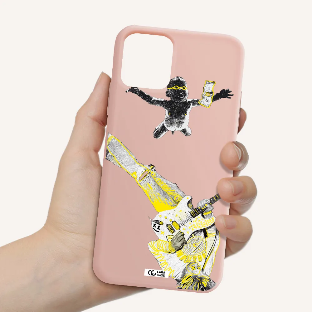 Guitarist Apple iPhone 11 pro Silicone pastel pink Case