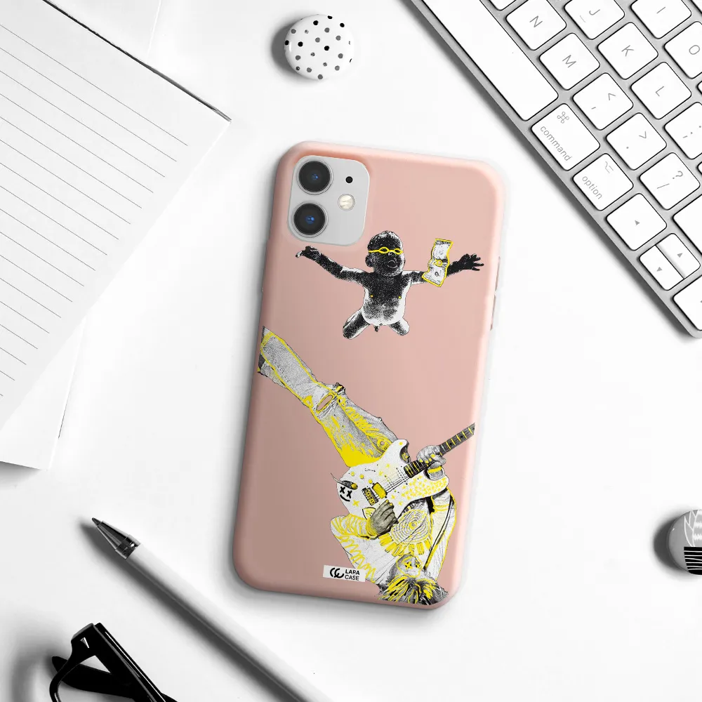 Guitarist Apple iPhone 11 Silicone pastel pink Case