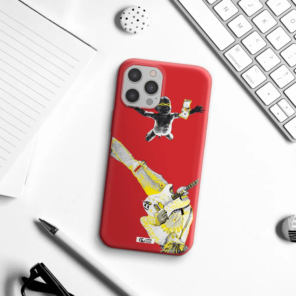 Guitarist Apple iPhone 12 pro max Silicone Imperial Red Case