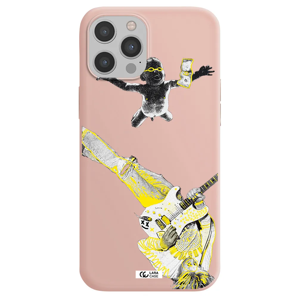 Guitarist Apple iPhone 12 pro max Silicone pastel pink Case