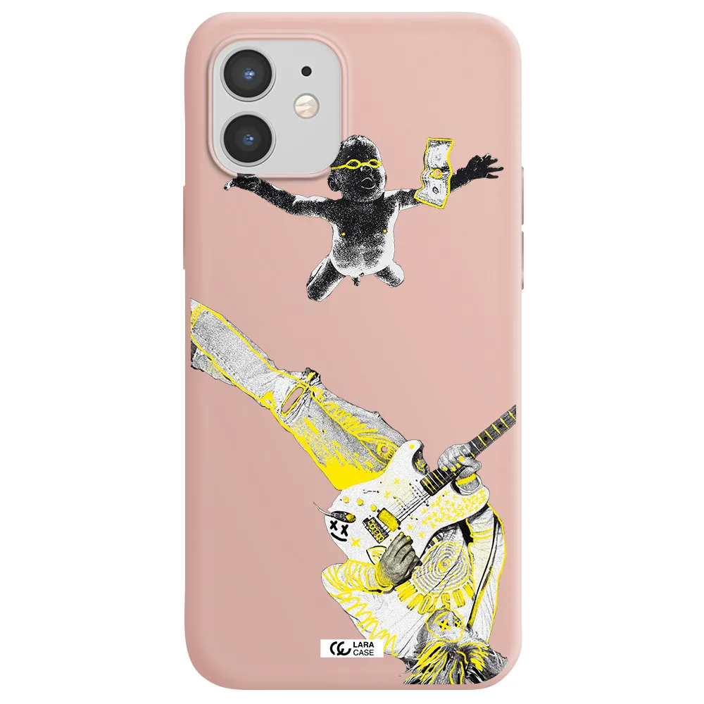 Guitarist Apple iPhone 12 Silicone pastel pink Case