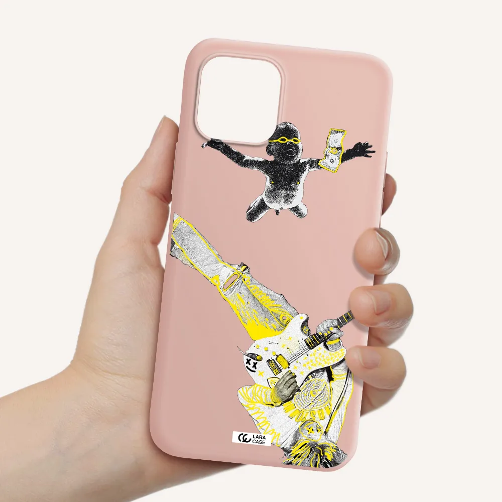 Guitarist Apple iPhone 12 Silicone pastel pink Case